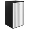 3.2 Cu.Ft Mini Fridge Freezer, Single Door with Adjustable Thermostat, Reversible Door for Dorm, Silver