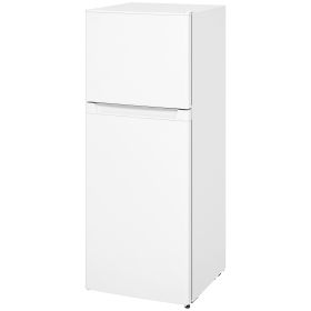 Small Fridge with Freezer, 4 Cu Ft Refrigerator with Reversible Doors, White