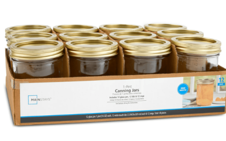 Mainstays 16-oz Clear Glass Wide-Mouth Canning Jars (12 Count)