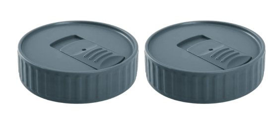 Mainstays 2 Pack Plastic Screw on Canning Jar Drink Lids Gray