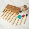 Mainstays 100 Percent Natural Bamboo Tool And Gadgets 9 Pieces Utensil Set For Cooking