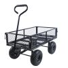LuckyerMore Heavy-Duty Garden Utility Wagon – 4-Wheel Steel Frame Cart with Removable Sides, 550 lbs Capacity, 10" Pneumatic Tires