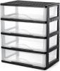 4 Drawer Clear Stacking Desktop Organizer for Office Supplies,Stackable Storage Drawers Plastic Storage Bins For Kitchen Cabinets, Pantry