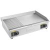 Commercial Electric Griddle, 28.54 x 15.75 in, 2800W, 122-570°F Adjustable Temp Control, Stainless Steel, Half Grooved Half Flat, with 2 Spatulas