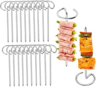Metal Standing Kebab Skewers,Stainless Steel Skewers Air Fryer Skewers,Reusable BBQ Accessories Vertical Skewer Sticks for Fruit Meat BBQ Kabob