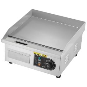 Commercial Electric Griddle, 13.98 x 11.81 inch, 1750W, 122-570°F Adjustable Temp Control