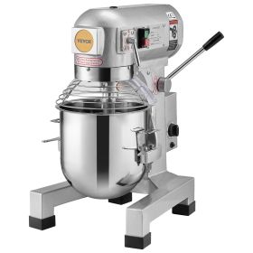 Commercial Food Mixer, 14L Commercial Stand Mixer with 3 Adjustable Speeds, 550W Dough Mixer with Stainless Steel Bowl and 3 Mixing Attachments