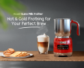 UXQP001R10A  5in1 Ruby electric milk foam 5 settings Cold foam hot foam hot air foam Hot milk or hot chocolate LED touch control 400ML/13.5oz cold and
