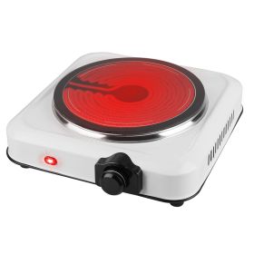 1200W Electric Infrared Single Burner Portable Heating Hot Plate Stove Countertop RV Hotplate with 7.5' Glass Cooktop Stepless Temperature Adjustments