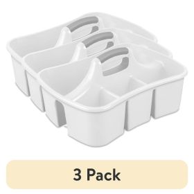 (3 pack) Divided Ultra™ Caddy, Easy Carry, Handy Plastic Utility Storage, White