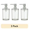 (3 pack) Clear Plastic Liquid Soap Pump Dispenser, 12oz Capacity
