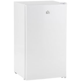HOMCOM 3.2 Cu.Ft Mini Fridge with Freezer, Compact Refrigerator with Adjustable Shelf, Mechanical Thermostat, Reversible Door, White