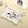 Travel cutlery set, 18/8 stainless steel cutlery, Reusable utensils set with case, Portable Silverware Lunch Box for Camping and Office