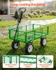 Garden Cart, 900 LBS, Heavy Duty Steel Yard and Garden Utility Wagon with 10-Inch Tires, Outdoor Gardening Stool with Adjustable Handle