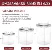 Large Airtight Food Storage Containers with Lids, 10PCS Plastic Cereal Storage Containers, Kitchen Pantry Organizers and Storage for Sugar, Flour