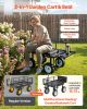 Garden Cart with Seat, 500 LBS, Rolling Steel Garden Work Seat with Wheels, Heavy Duty Gardening Stool, with Tool Tray & Adjustable Handle