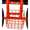 Rolling Garden Scooter Garden Cart Seat with Wheels and Tool Tray, 360 Swivel Seat,Red---refurbished
