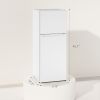 Small Fridge with Freezer, 4 Cu Ft Refrigerator with Reversible Doors, White