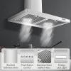 Range Hood 30 inch, Wall Mount Range Hood Ducted/Ductless, Kitchen Hood in Stainless Steel, Vent Hood with Baffle Filters, 3 Speed Fan