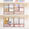 7.6" H Clear Stackable Storage Drawers, 2 Pack Plastic Organizers Bins for Skincare, Cosmetics,Beauty Supplies,Ideal for Vanity, Bathroom