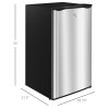 3.2 Cu.Ft Mini Fridge Freezer, Single Door with Adjustable Thermostat, Reversible Door for Dorm, Silver