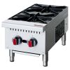 Commercial Gas Stove 2-Burner - 50,000 BTU Countertop Cooking Stove Range, Heavy-Duty Hot Plate, Stainless Steel Cooking Equipment for Restaurant