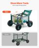 Rolling Garden Cart with Seat, Metal Rolling Garden Work Seat with Wheels, Supports up to 400 LBS, Heavy Duty Gardening Cart Scooter