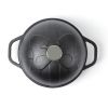 HAWOK Cast Iron Bread Cloche, Dia.7.8inch/20cm, Sourdough Baking Pan Pre-seasoned Black