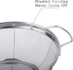 3 Pack 18/8 Stainless Steel Colander Sieves(5-Quart, 4-Quart and 3-Quart), Mesh Strainer
