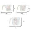 3-Piece Tapered Spout Nesting Plastic Measuring Cups Set, Clear