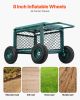 Rolling Garden Cart with Seat, Metal Rolling Garden Work Seat with Wheels, Supports up to 400 LBS, Heavy Duty Gardening Cart Scooter