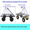 LuckyerMore Heavy-Duty Garden Utility Wagon – 4-Wheel Steel Frame Cart with Removable Sides, 550 lbs Capacity, 10" Pneumatic Tires