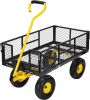 Heavy Duty Garden Cart, 1100 lbs Large Capacity Steel Garden Cart, Utility Wagon Cart with Removable Sides and Rotating Handle