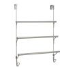 SnugFit Over-the-Door 3-Tier Towel Bar with 2 Hooks, Satin Nickel