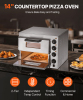 Commercial Desktop Pizza Oven-2 pizza trays, 14-inch electric pizza oven with four knobs and double-layer countertop