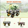 Heavy Duty Garden Cart, 1100 lbs Large Capacity Steel Garden Cart, Utility Wagon Cart with Removable Sides and Rotating Handle