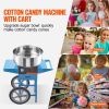 Electric Cotton Candy Machine with Cart, 1000W Commercial Candy Floss Maker with Stainless Steel Bowl, Sugar Scoop and Drawer, Perfect for Home