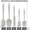 Food Grade Silicone Rubber Spatula Set, 5 Pcs BPA-Free Kitchen Cooking Baking Mixing Utensil Sets, High Heat Resistant Non Stick Dishwasher- Khaki