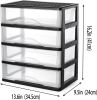 4 Drawer Clear Stacking Desktop Organizer for Office Supplies,Stackable Storage Drawers Plastic Storage Bins For Kitchen Cabinets, Pantry