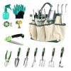 13Pcs Garden Tool Set Aluminum Alloy Gardening Hand Tools Starter Kit With Garden Bag Heavy Duty Outdoor Hand Tools With Non-Slip Ergonomic Handle For