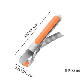 1pc Hot Bowl Dish Plate Gripper Clips; 304 Stainless Steel Anti-Scalding Tong Clamp; Anti-Scalding Kitchen Gadget; Heat Resistant Silicone Cooking Pin (Color: Orange)