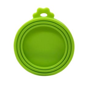 st1pc 3 In 1 Reusable Food Storage Keep Fresh Tin Cover Cans Cap Pet Can Box Cover Silicone Can Lid Hot Kitchen Supply Mould Proof Hot (Color: Green)
