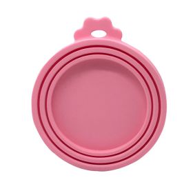 st1pc 3 In 1 Reusable Food Storage Keep Fresh Tin Cover Cans Cap Pet Can Box Cover Silicone Can Lid Hot Kitchen Supply Mould Proof Hot (Color: Pink)