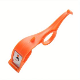 1pc; Portable Fruit Peeler; Stainless Steel Ring Pear Orange Kiwi Peeling Knief; Multi-functional Potato Vegetable Kitchen Dining Tool (Color: Orange)