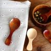 4/10/20Pcs Small Mini Natural Wooden Spoon Short Handle Spoon Kitchen Spice Condiment Spoon Sugar Tea Coffee Honey Scoop Gadgets