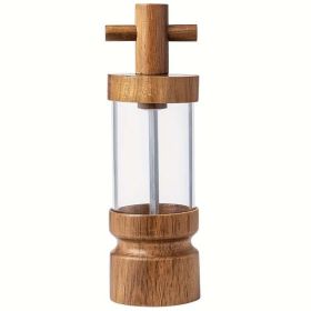7 Inch Handle Manual Black Pepper Wood Grinder (Type: Single, Color: Natural)