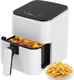 3.17 QT Digital Air Fryer, a small air fryer with a PP touch panel, with a maximum temperature of 400 degrees Fahrenheit. (Color: White)