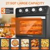 27.5QT 6-in-1 Air Fryer Toaster Oven Dropdown-Door 6-Slice Countertop Convection Oven for Air Frying, Baking, Roasting, Broiling & Grilling, 1600W