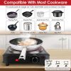 1200W Electric Infrared Single Burner Portable Heating Hot Plate Stove Countertop RV Hotplate with 7.5' Glass Cooktop Stepless Temperature Adjustments