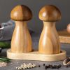 Mushroom Shaped Pepper Grinder Wooden Kitchen Grinding Tool